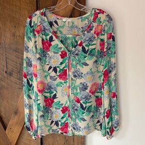 Joie "Ollie" Blouse Size Small in the "New Moon Garden Peonies" Print